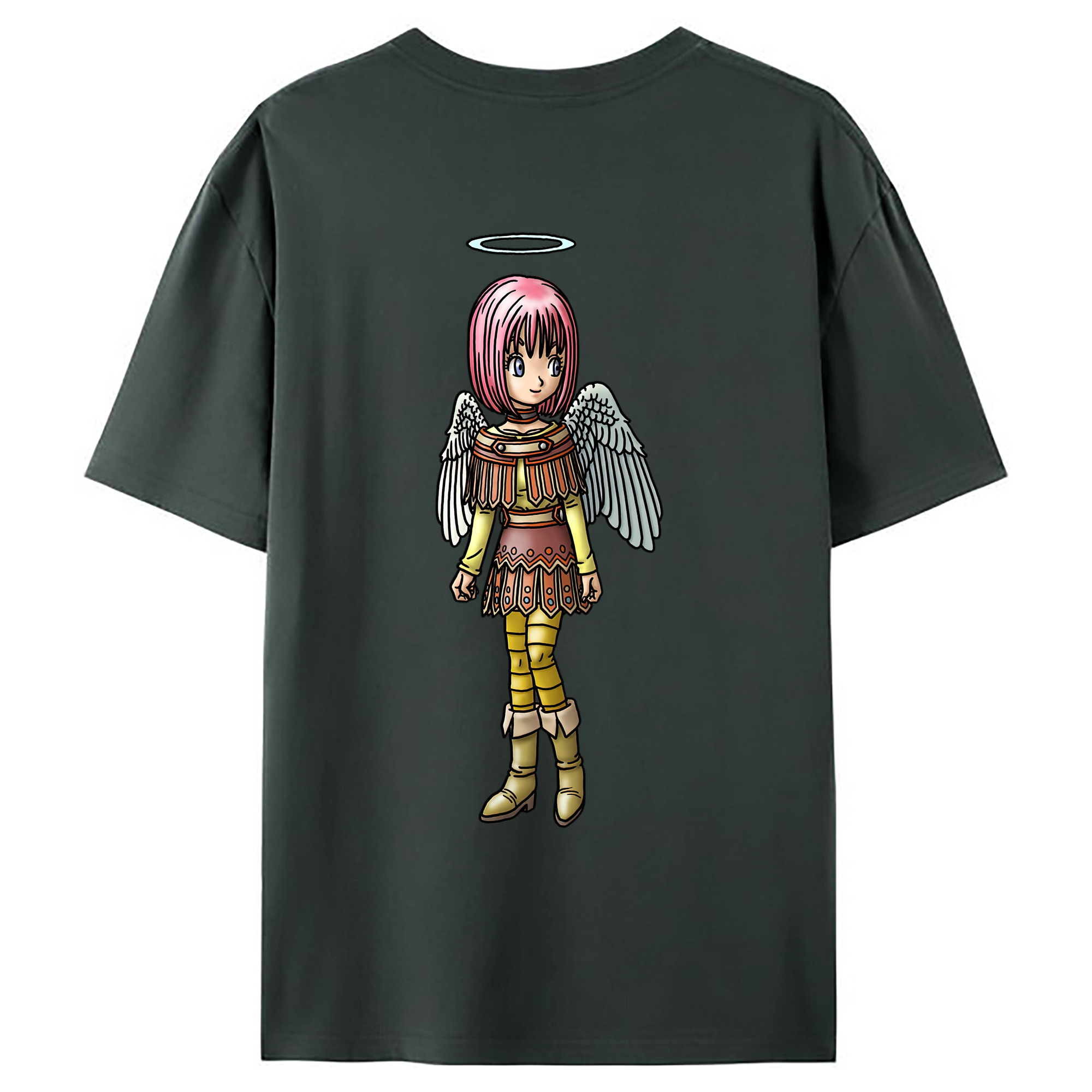 （画像用） ドラゴンクエスト Doragon Kuesuto Dragon Quest 綿100％ メンズ半袖Tシャツ（バックプリント） 通気性